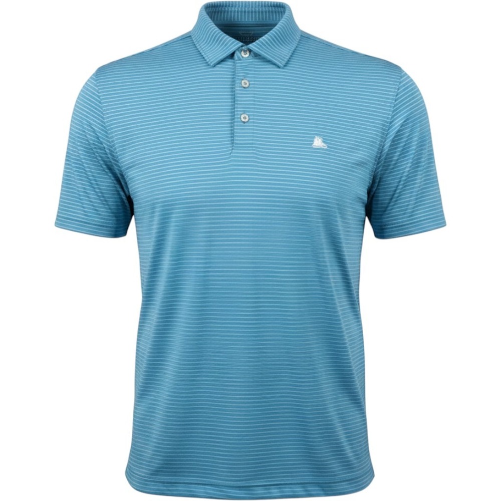 Vineyard Vines Polo Shirt Mens XL Blue Striped Performance The Landings GC